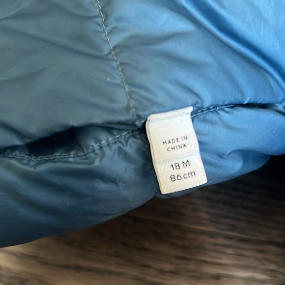 Burberry reversible unisex winter puffer jacket coat infant blue 18 months baby - Picture 3 of 9